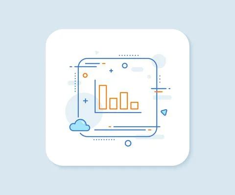 Histogram chart line icon. Financial graph. Vector Stock Illustration