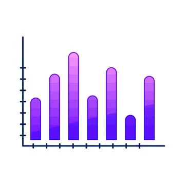 Histogram chart visualizing data analysis and progress Stock Illustration