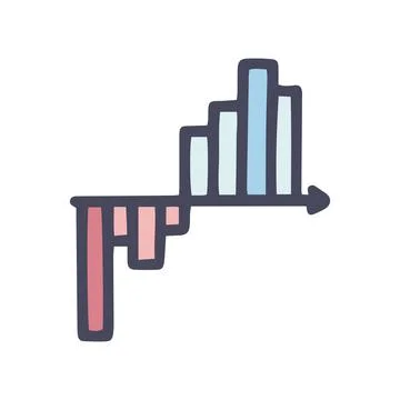Histogram color vector doodle simple icon design Stock Illustration
