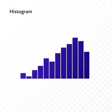 Histogram of column bar isolated on white to transparent background Stock Illustration