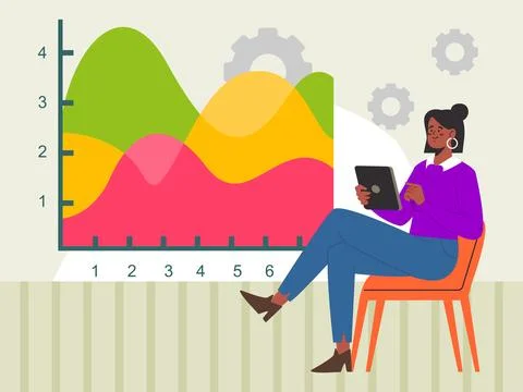 Histogram Concept Illustration Style Illustrazione stock