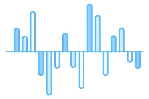 Histogram graph icon. Blue data range representation Stock Illustration