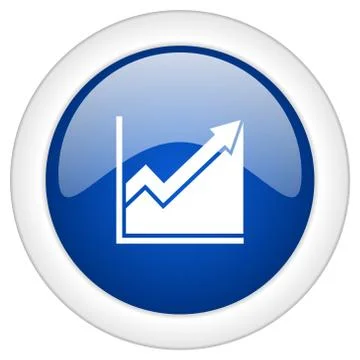 Histogram icon, circle blue glossy internet button, web and mobile app illust Ilustración de archivo