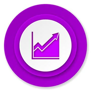 Histogram icon, violet button, stock sign. イラスト素材