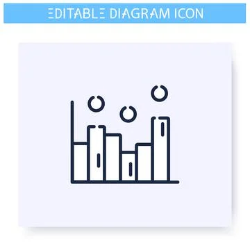 Histogram line icon. Editable illustration Illustrazione stock