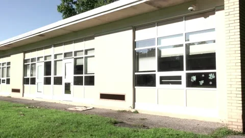 Historic 1958 Elementary School Classrooms Playground 4K 스톡 동영상 209334254