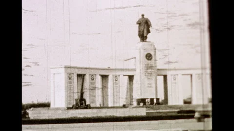 Historic 8mm Footage of Soviet War Memorial in Post-War Berlin - Archival Stock Footage 332269178