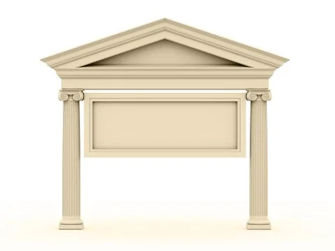 Historic antic architecture on white Stock Illustration