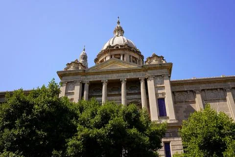 Historic architectural dome of a classical building with columns surrounded.. Photos