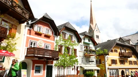 Historic architecture in Hallstatt Stock Footage 52803633