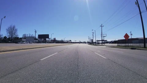 Historic Augusta Georgia Driving through urban gas stations and buildings on  Stock Footage 149067627