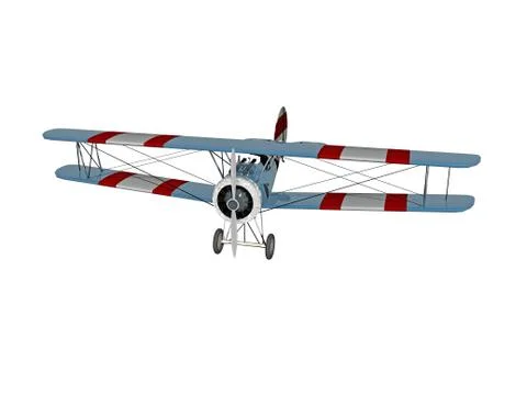 Historic biplane in the sky Stock Illustration