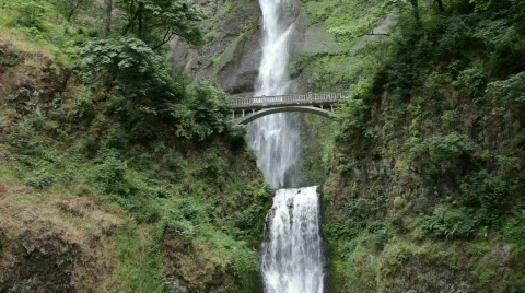Historic bridge and waterfall Stock Footage 503584