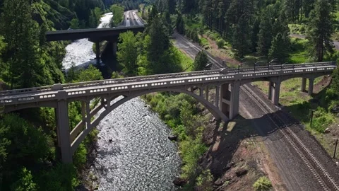 Historic Bridge Flyover Stock Footage 154876751