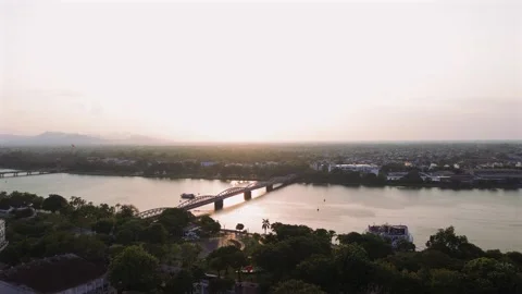 Historic bridge over Perfume River, Hue Stock-Footage 320876941