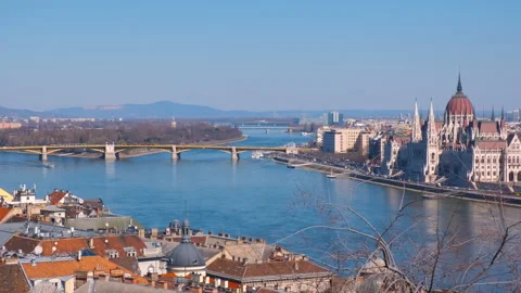 Historic budapest by danube waves. Stock-Footage 250490463