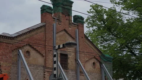 Historic Building Currently Undergoing Structural Support Work and Reinforcement Stock Footage 315014142