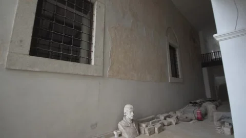 Historic Building Interior Under Restoration In Szigetvar Hungary Stock Footage 336206212