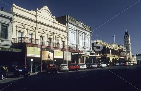 Historic Buildings In The Main Street Of Ballarat, Victoria, Aus