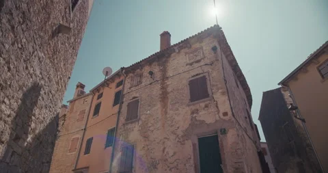 Historic buildings viewed from below in Bale Video stock 333992531