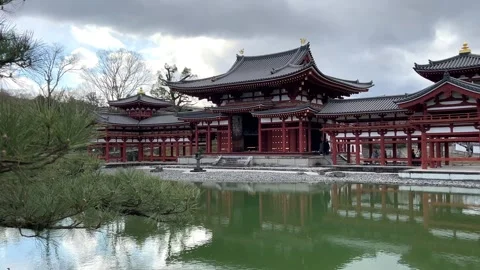 Historic Byodo-in Temple Phoenix Hall in Uji, Kyoto Prefecture, Japan.  Stock Footage 340085839