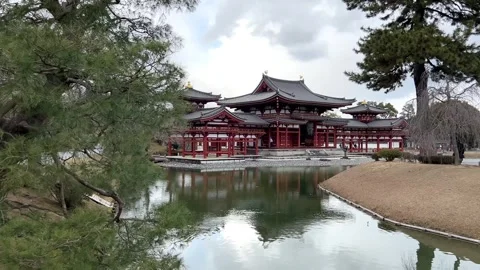 Historic Byodo-in Temple Phoenix Hall in Uji, Kyoto Prefecture, Japan. Tradition Stock Footage 340085853