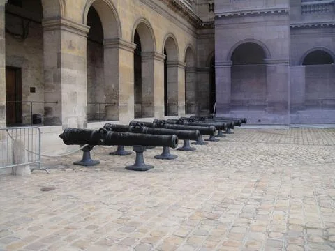 Historic cannons on display Stock Photos