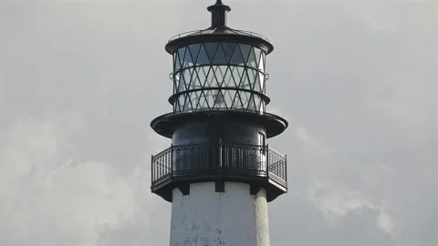 Historic Cape Florida Lighthouse Lantern Detail Key Biscayne Stock Footage 317079515