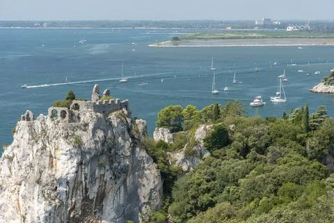 Historic Castello Vecchio di Duino Stock Photos