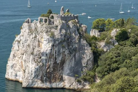 Historic Castello Vecchio di Duino Stock Photos