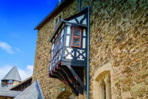 Historic castle tower of a castle complex Stock Photos