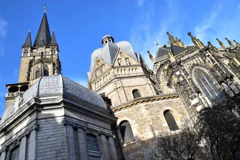 Historic Cathedral Multiple Gothic Towers Medieval Architecture Europe Fotos Stock