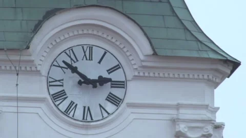 Historic Church Clock Tower In Szigetvar Hungary Stock Footage 336205669