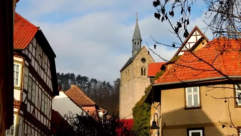 Historic city treffurt in thuringia germany 4k 25fps video Stock Footage 327810539