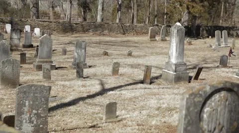 Historic Civil War Graveyard in Winter 27 Stock Footage