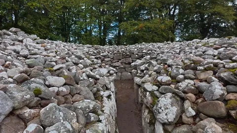 The Historic Clava Cairns: Ancient Stone Circles Near Culloden Stock Footage 330660891