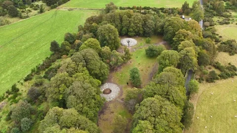 The Historic Clava Cairns: Ancient Stone Circles Near Culloden Stock Footage 330660892