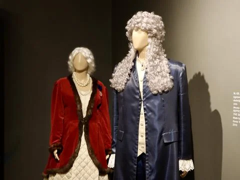 Historic clothes on mannequins Stock Photos