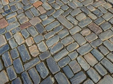 Historic Cobblestone Pavement Pattern 스톡 사진