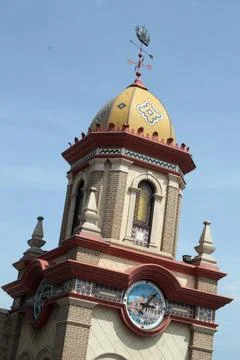Historic courthouse dome and clock tower architectural detail Stock Photos