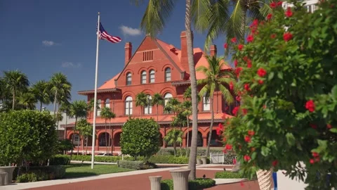 Historic Custom House Key West Harbor Town Downtown Mallory Square Видео 254604429