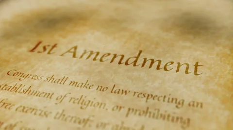 Historic Document 1st Amendment Stock Footage