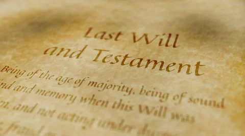 Historic Documents Last Will and Testament Stock Footage 42312362