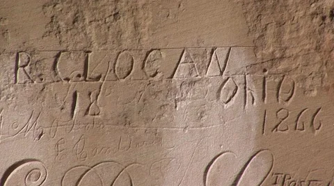 Historic elegant inscriptions Video stock 60711083