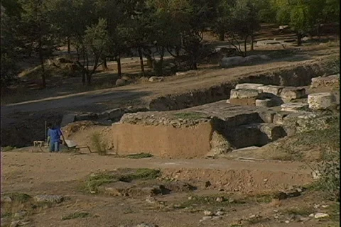 Historic Excavation-zoom Stock Footage