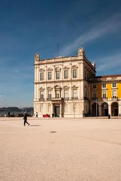 Historic Facade at Comercio Square, Lisbon Stock Photos