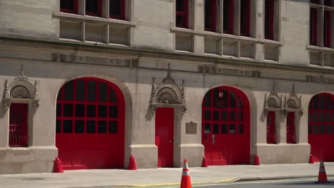 Historic Fire Station Notable for Its EyeCatching Iconic Red Features 库存影片 291633891