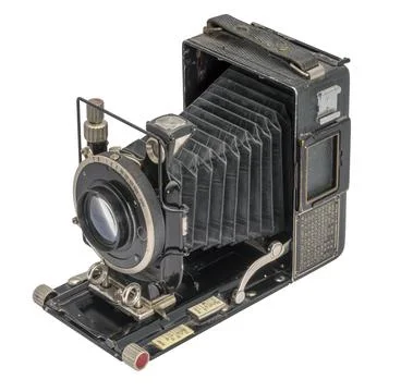 Historic folding camera Stock Photos