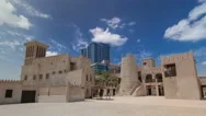 Historic Fort At The Museum Of Ajman Timelapse Hyperlapse, United Arab Emirates Stock Footage