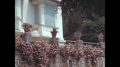 Historic french riviera architecture in menton in 1958 Stock Footage 346215744